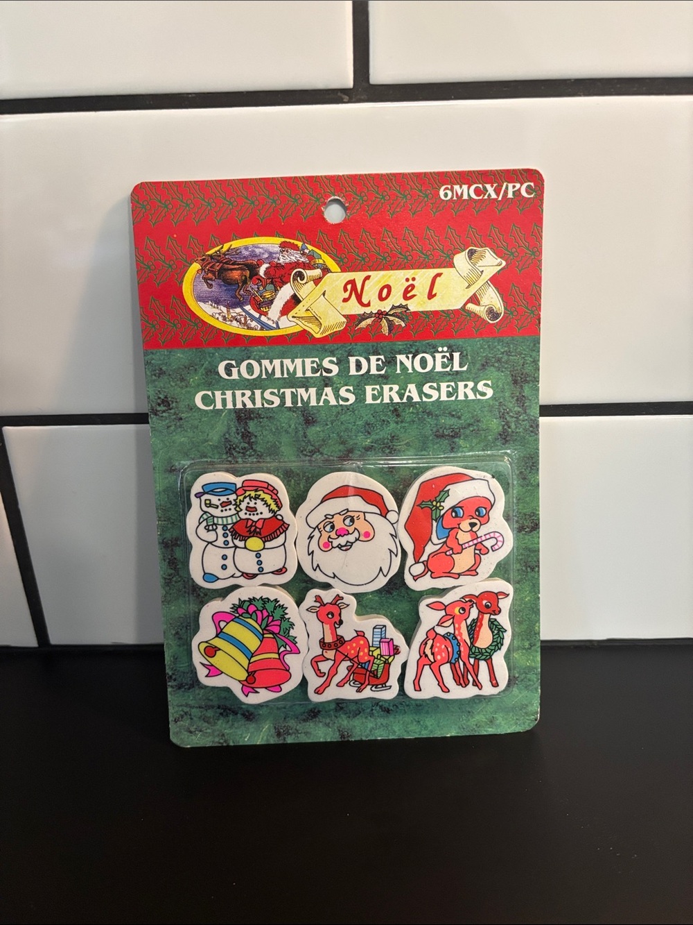 Vintage 90’s Christmas Erasers Set